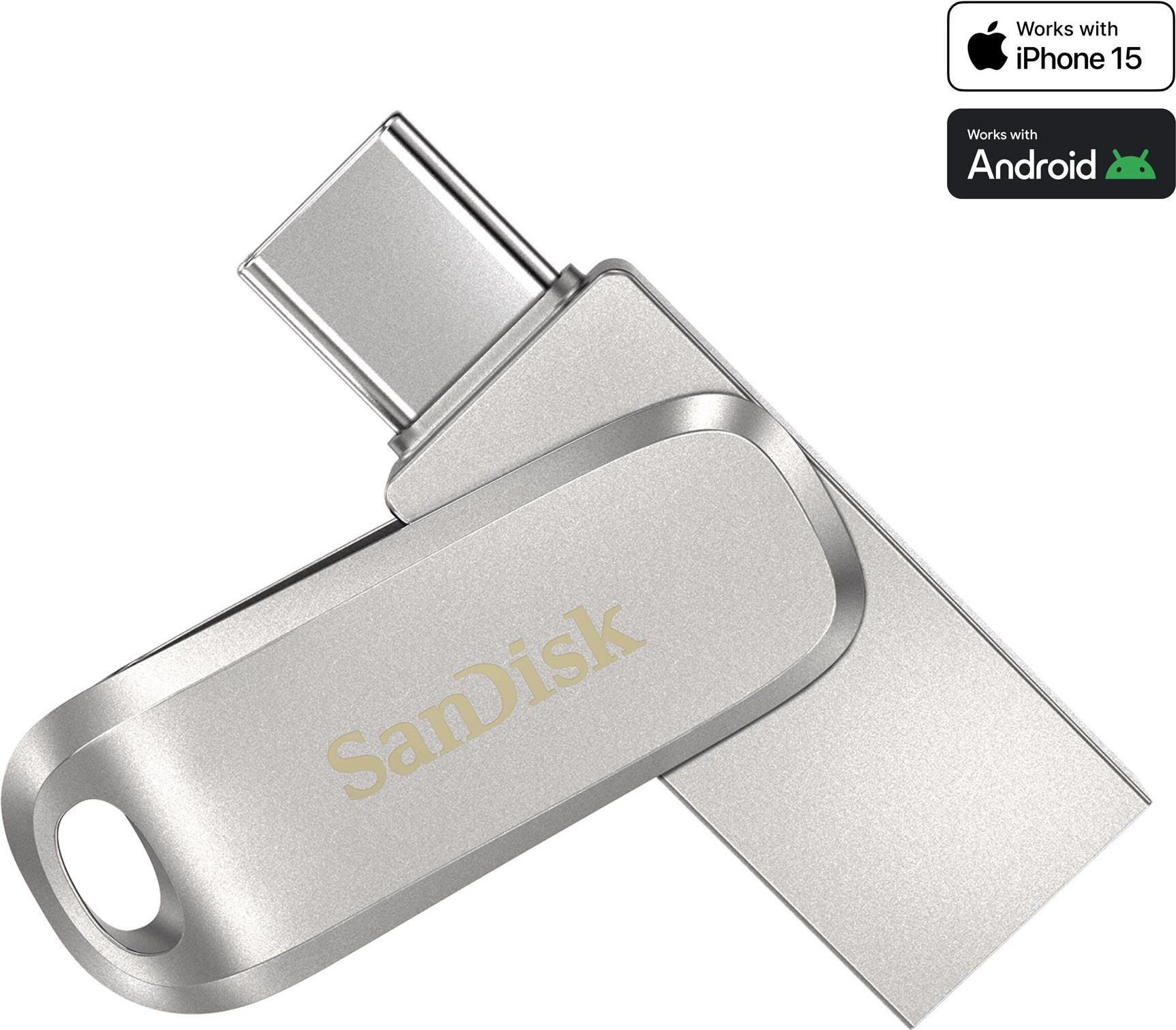 SanDisk Ultra Dual Drive Luxe 64 GB Silber