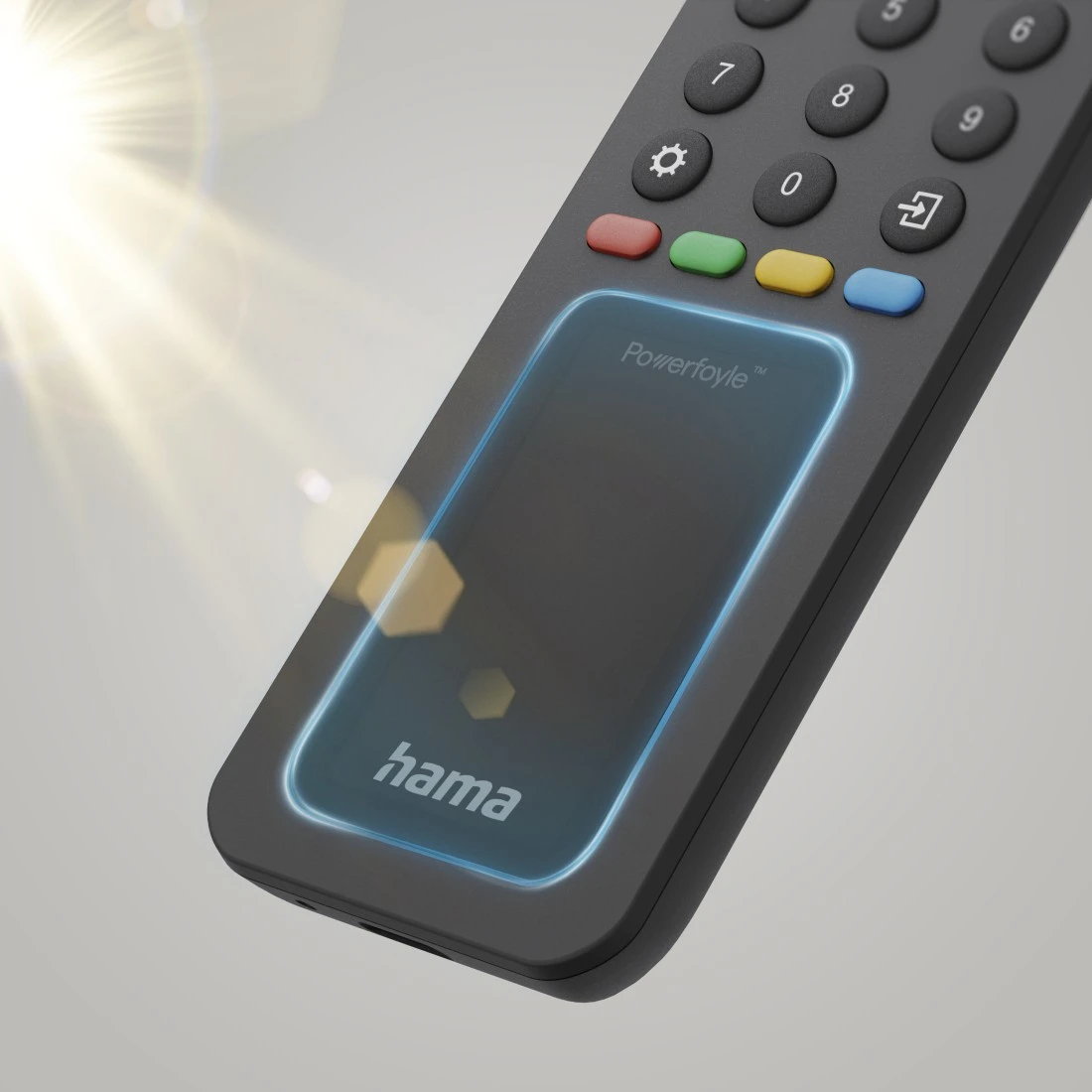 Hama Universal-Fernbedienung TV, IR, Solar für 8 Geräte, lernfähig, Schwarz