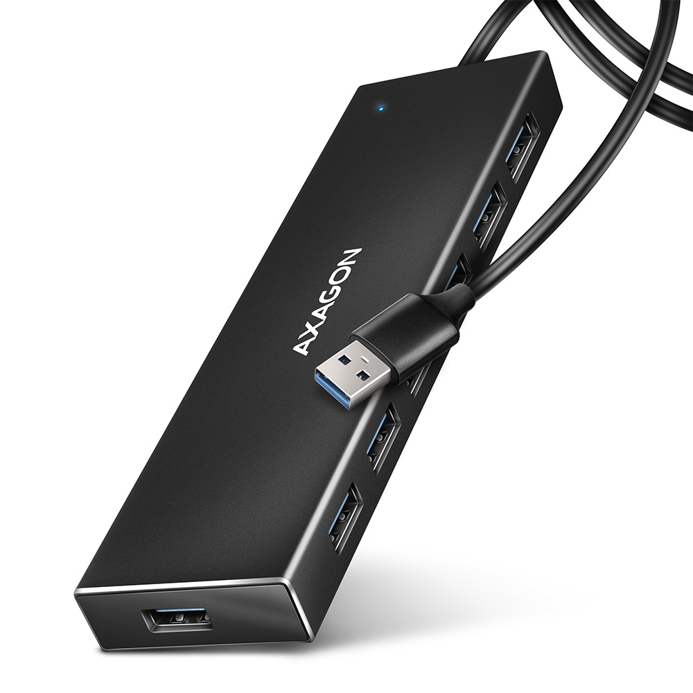 AXAGON HUE-F7A USB-Hub 7x USB 3.2 Gen 1 Schwarz