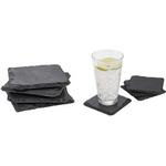 APS Naturschieferplatten 4er-Set (B)100 x (T)100 mm Materialstärke: 6-9 mm, gebrochene Kanten, glänzende - 1 Stück (997)