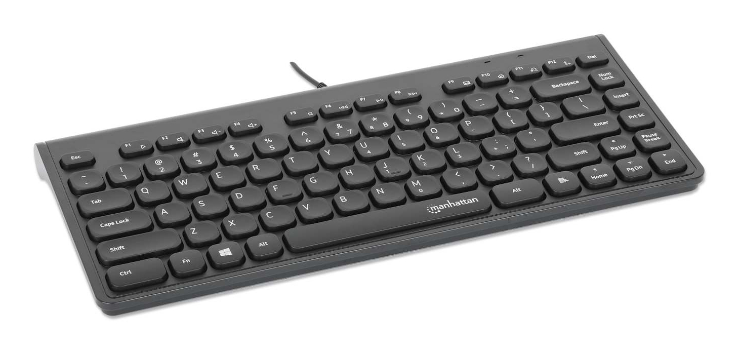 Manhattan Slim Kabelgebundene USB Mini-Tastatur QWERTY Schwarz