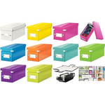 LEITZ CD-Ablagebox Click & Store WOW, grün aus Hartpappe mit PP-Folie kaschiert, für 165 CDs in Papier - 1 Stück (6041-00-54)