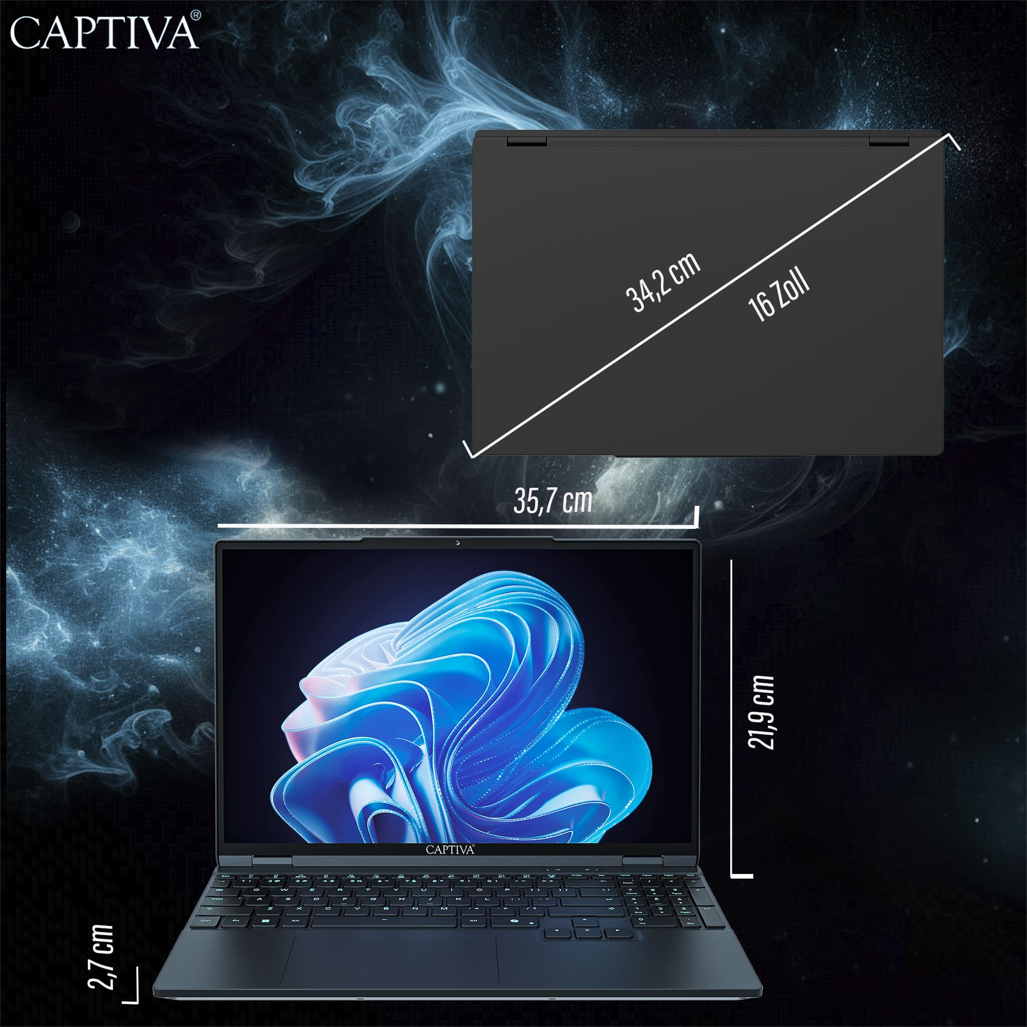 CAPTIVA Advanced Gaming I94-406GE Notebook 15,3" Ryzen 7 255 16 GB RAM 500 GB SSD GeForce RTX 5060 Windows 11 Pro Schwarz