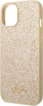 GUESS Hard Cover Glitter Flakes Metal Logo Gold, for iPhone 14 Plus, GUHCP14MHGGSHD (GUHCP14MHGGSHD)