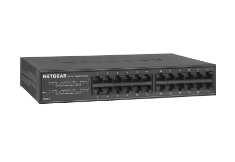 Netgear GS324v2 Unmanaged Gigabit Ethernet Switch 24-Port Schwarz
