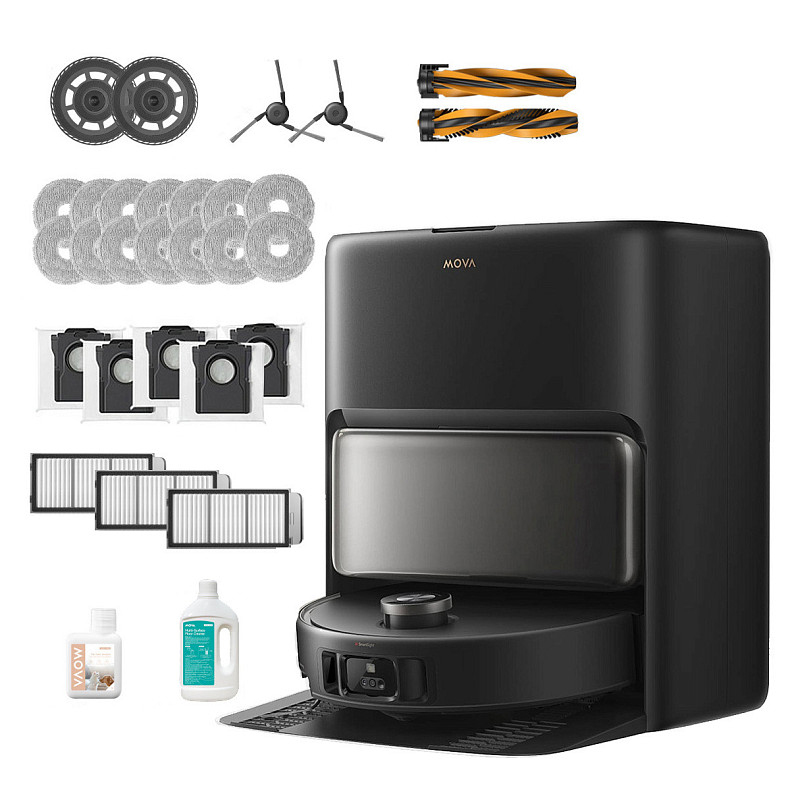MOVA V50 Ultra Complete Schwarz Saug-Wisch-Roboter mit Reinigungsstation 24000 Pa
