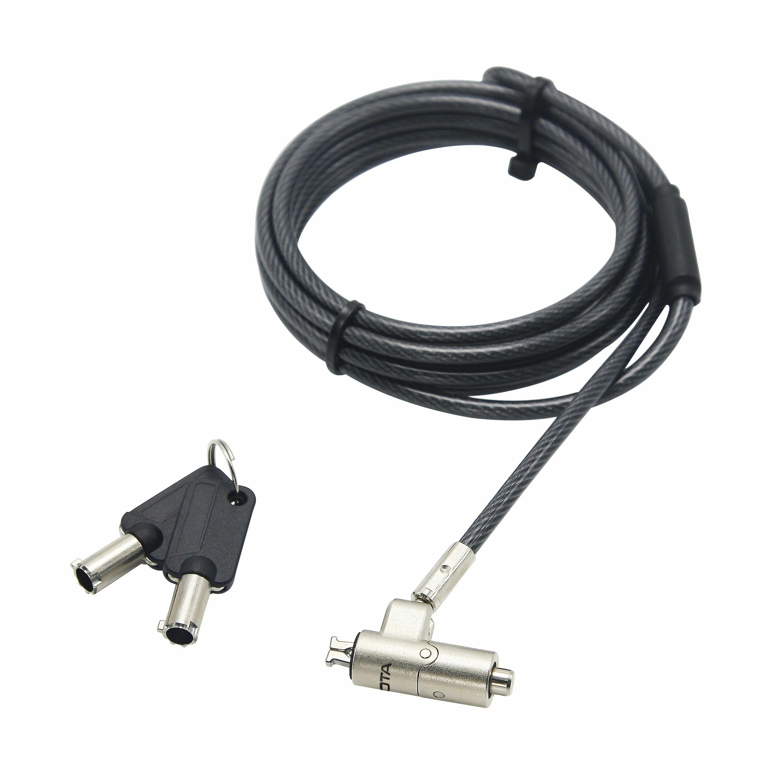 DICOTA Nano Lock Ultra Slim Sicherheitskabelschloss 2,5x6 mm Schlitz Schlüssel 2 m Schwarz, Silber