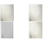 LEITZ Tauenpapier-Register, Zahlen, A4 Überbreite, 1-12,grau 12-teilig, 100 g-qm, Lochung: 80 mm, mit Lochverstärkung des (1233-00-85)