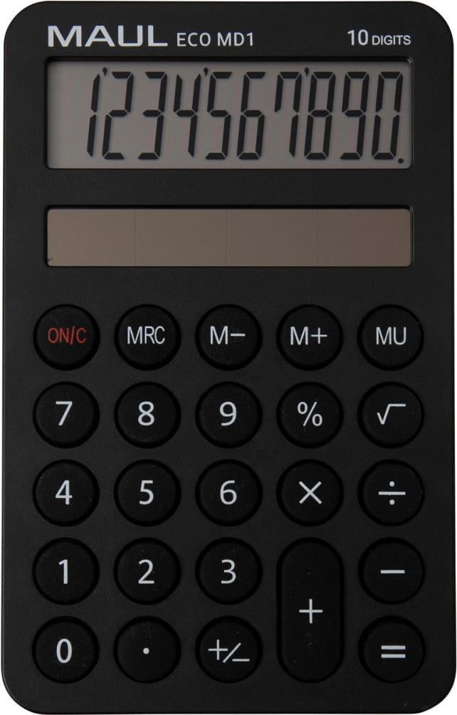 MAUL ECO MD1 Taschenrechner Tasche Einfacher Taschenrechner Schwarz (7275090)