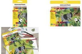 EBERHARD FABER Dreikant-Buntstift COLORI Jumbo, 24er Etui dreieckig, dick, Minenstärke: 5 mm, bruchfeste Mine, - 1 Stück (511425)