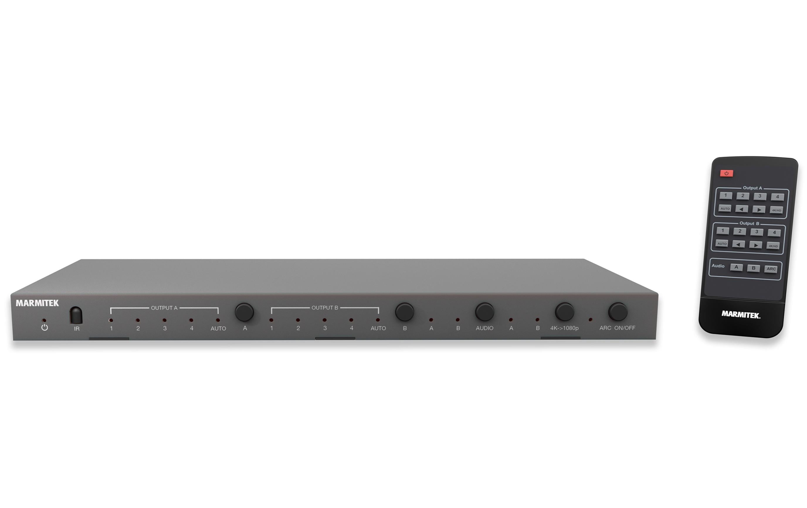 Marmitek Connect 642 Pro AV-Matrix-Umschalter 4K@60Hz 4x HDMI Eingang 2x HDMI Ausgang Schwarz