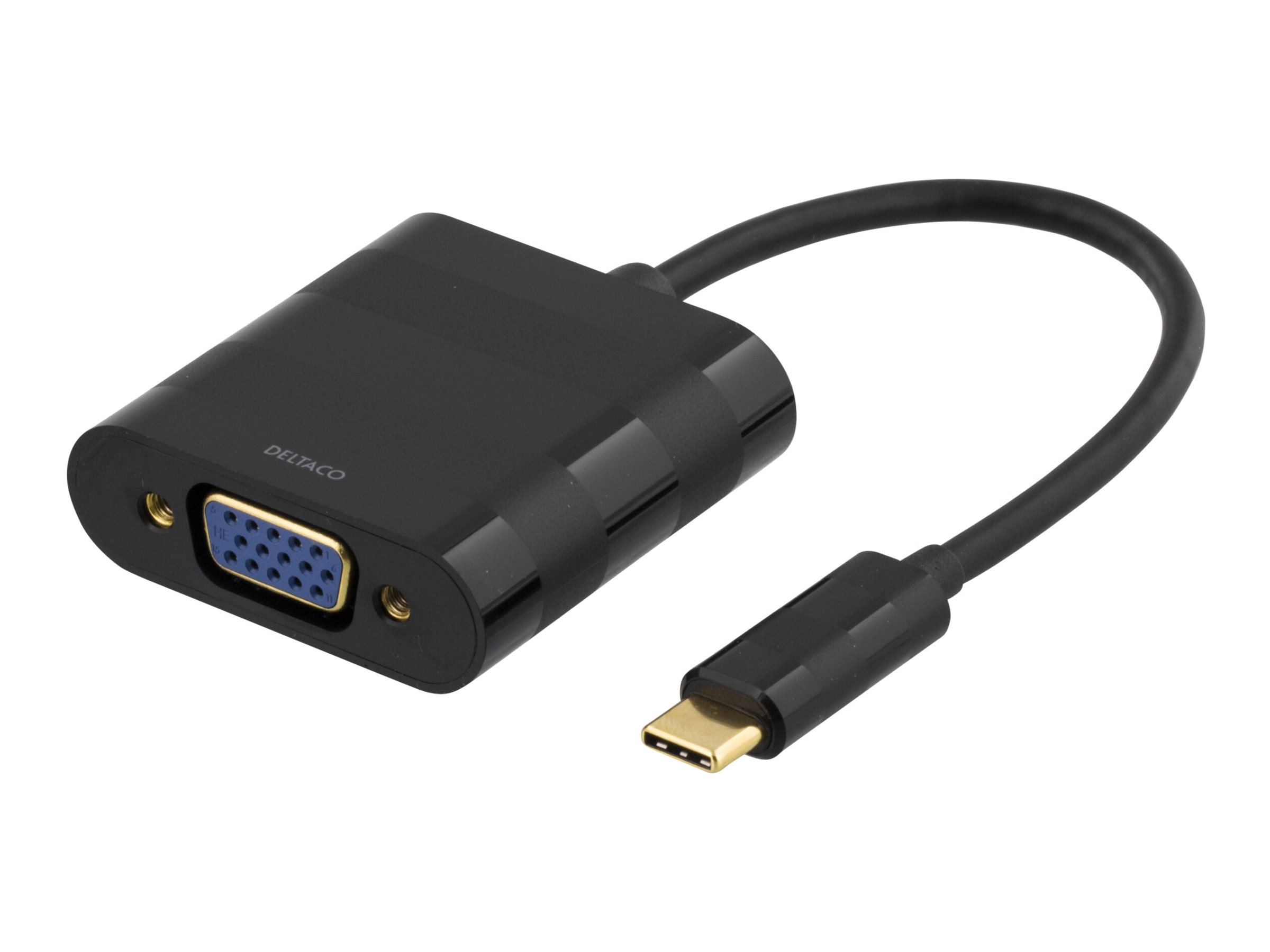 Deltaco USBC-VGA Videoadapter USB Typ-C auf VGA Schwarz