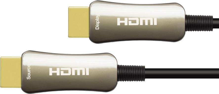 Optisches Hybrid HDMI™ 2.0 Anschlusskabel, 4K2K / UHD 60Hz, vergoldete Stecker und Kupferkontakte, schwarz, 2m, PYTHON® Series (GC-M0145)