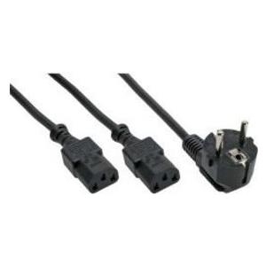 InLine 16657E 3m CEE7/7 2 x C13-Koppler Schwarz Stromkabel (16657E)