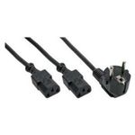 InLine 16657E 3m CEE7/7 2 x C13-Koppler Schwarz Stromkabel (16657E)