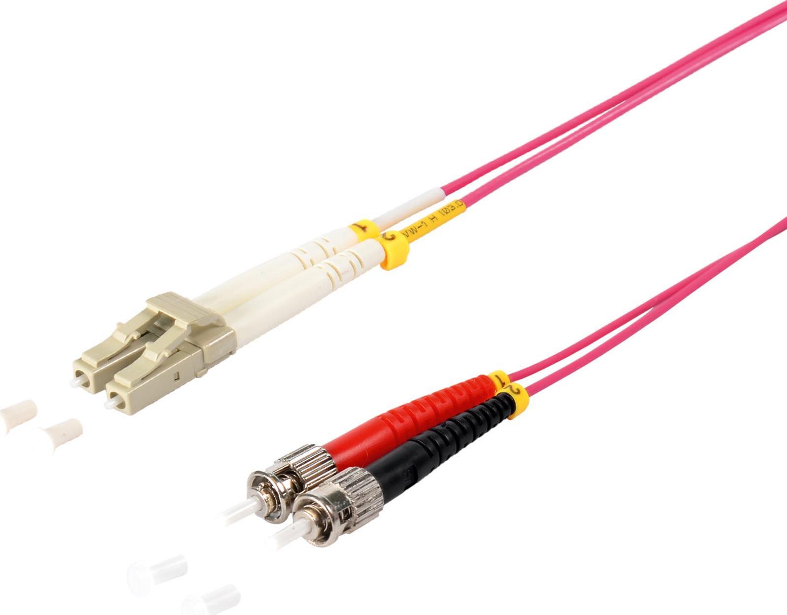 S/CONN maximum connectivity LWL-Duplex Patchkabel LC/ST 50/125µ, OM4, violett, 1,0m (77929/4)