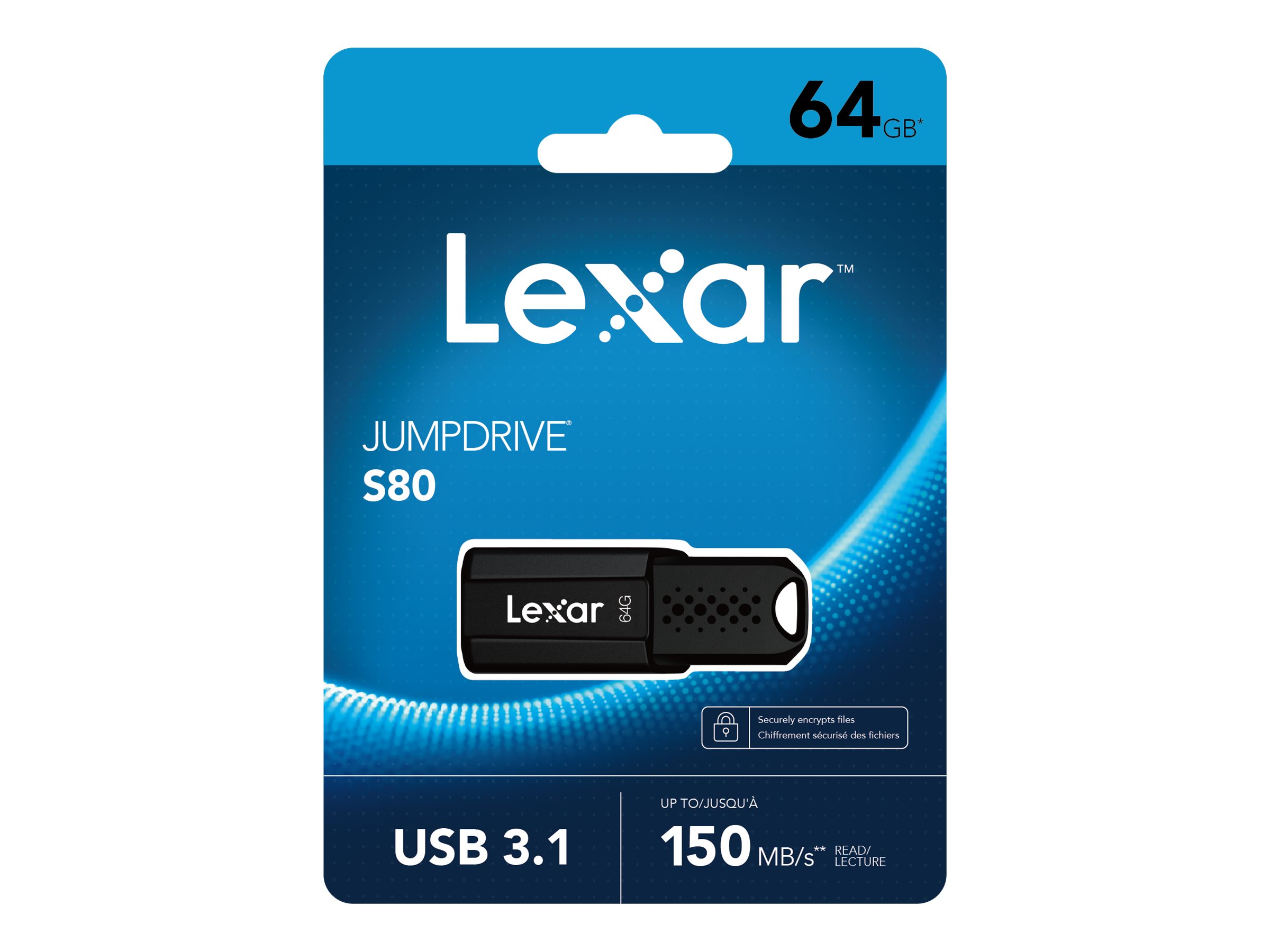 Lexar JumpDrive S80 64 GB USB-Stick 150 MB/s Schwarz