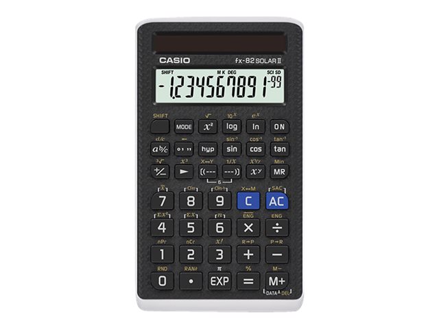 Casio FX-82 SOLAR II Wissenschaftlicher Taschenrechner 10 Stellen Solar Schwarz
