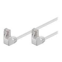 Wentronic Goobay CAT 5e Patchkabel 2x 90° gewinkelt, F/UTP, Weiß, 2 m - CCA Kupfergemisch, 2x RJ45-Stecker 90° (8P8C) (96063)