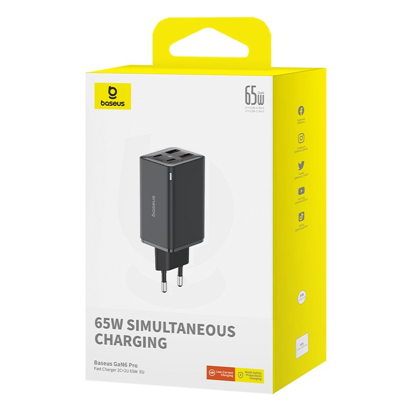 Baseus GaN6 Pro Netzteil 65 W Schwarz