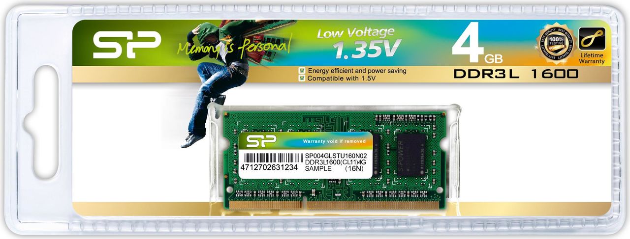 Silicon Power 4 GB DDR3 SODIMM 1600 CL11 Low Voltage (SP004GLSTU160N02)