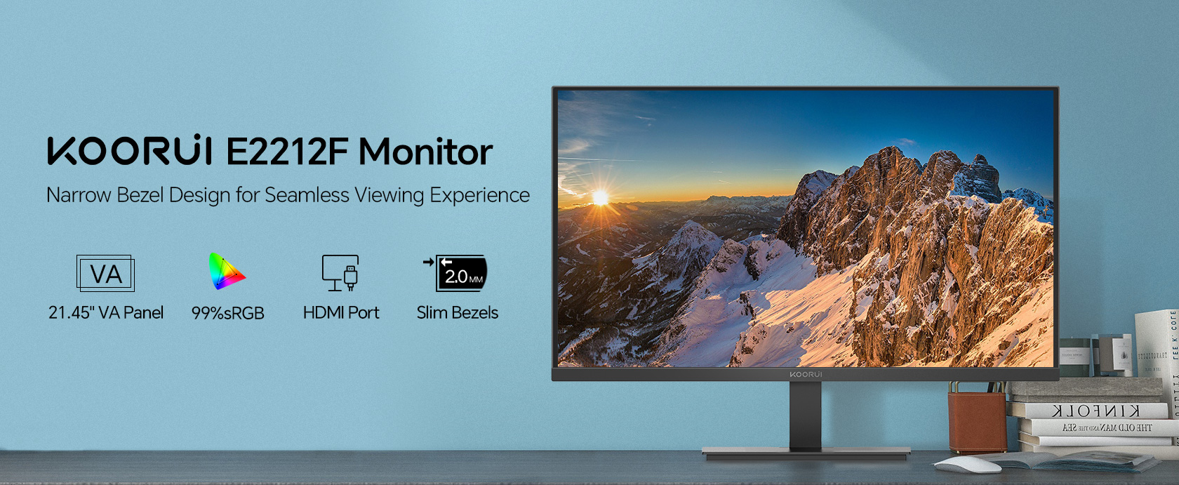 KOORUI E2212F 21.45" Monitor Full HD 100 Hz Schwarz