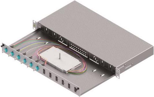ZVK LSB1A223 LWL-Spleißgehäuse Basic 1HE 6x LC-Duplex Standard OM3 ausziehbar (LSB1A223)