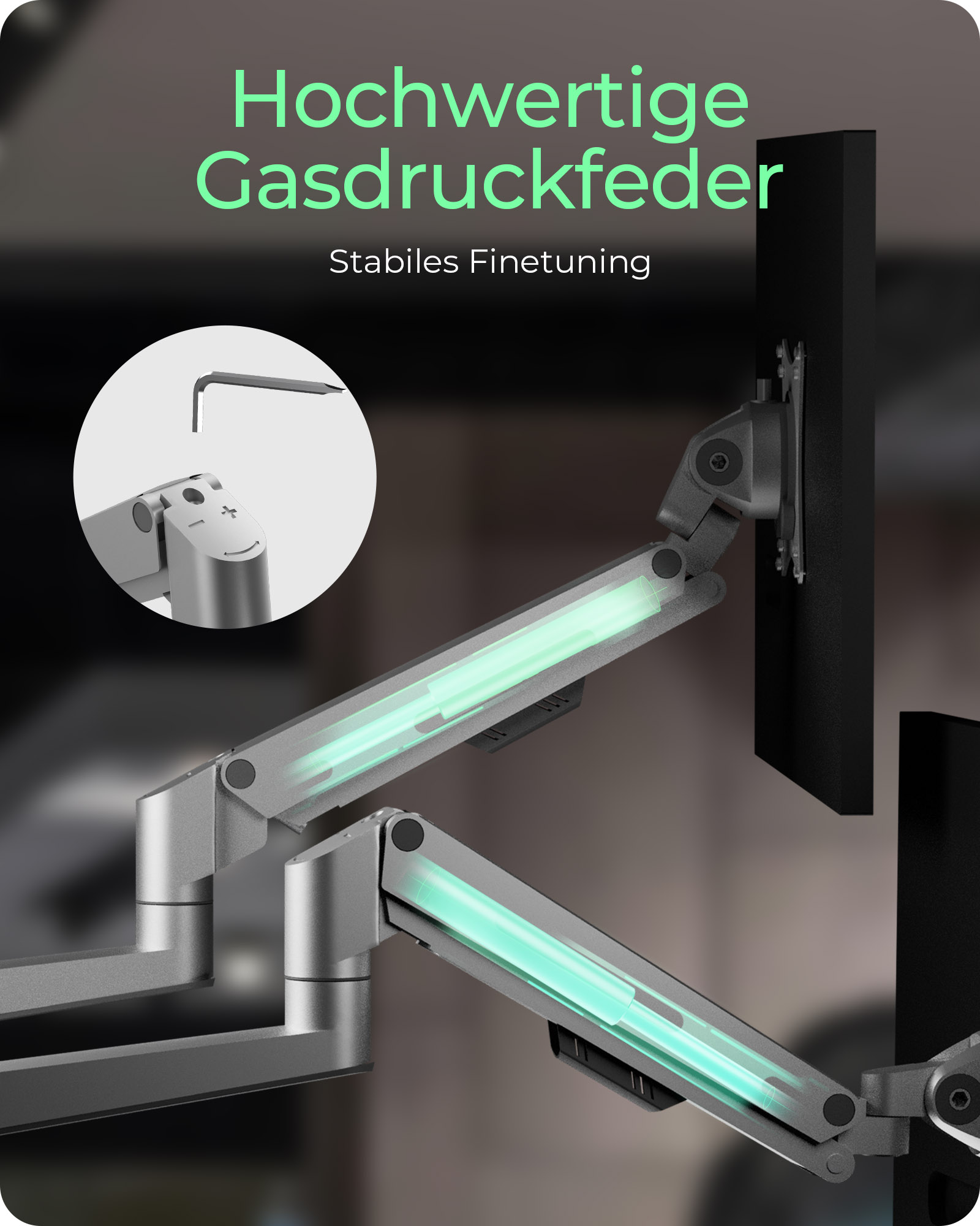 ICY BOX Monitorarm IB-MS525-T für 3 Monitore bis 30" Silber, Grau