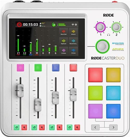 Rode Microphones RØDECaster Duo , Mischpult - (weiß, WLAN, Bluetooth, USB-C) (RCDUOW)