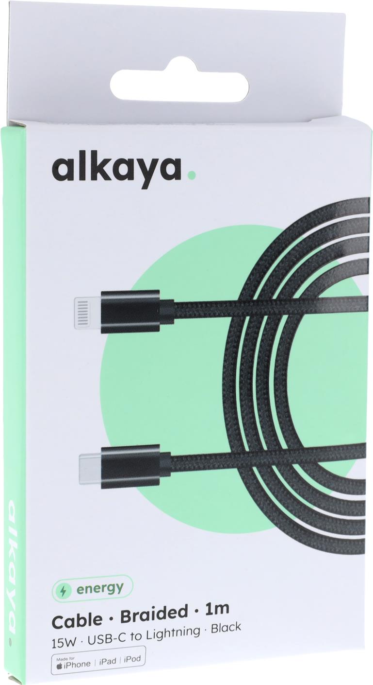 alkaya Speed Flex Datenkabel Geflochten 15W 1m schwarz (CL-60001)