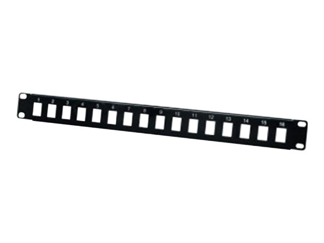 Tecline exertis Connect 19" Modulträger 1U für 16 Keystone-Buchsen STP Schwarz