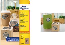 AVERY Zweckform Naturbraune Etiketten, rund, Durchm.: 40 mm Kraftpapier aus 100% Recycling-Material, permanent haftend - 1 Stück (L7105-25)