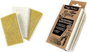 Peggy Perfect Reinigungsschwamm "GoGreen", 3er Pack natürliche Materialien, aus Agavefibre, zweiseitig - 1 Stück (30269)