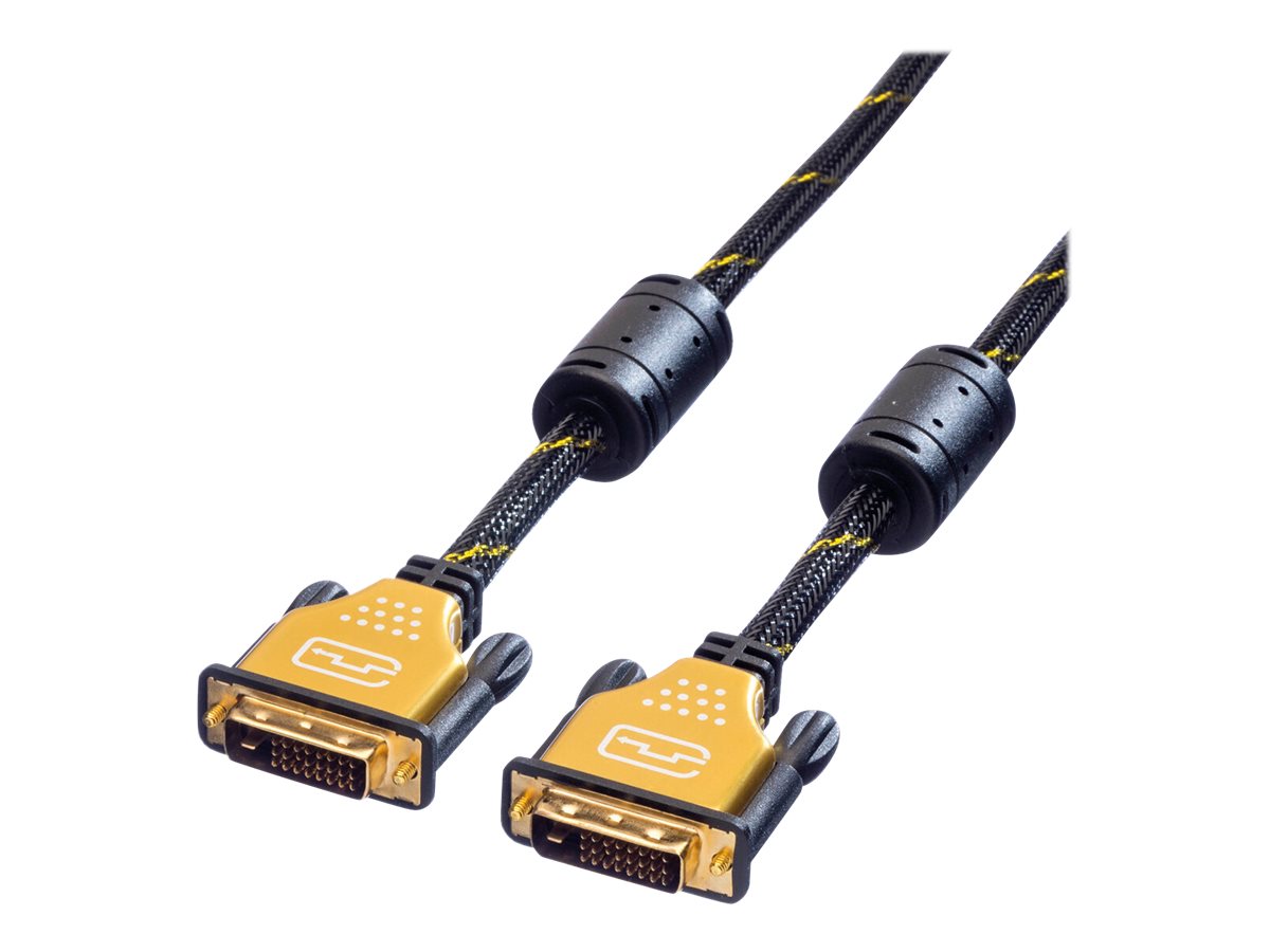 ROLINE GOLD DVI-D Dual Link Monitorkabel (24+1) 10 m Schwarz, Gold