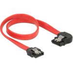 Delock SATA 6 Gb/s Kabel gerade auf links gewinkelt 30 cm rot (83963)