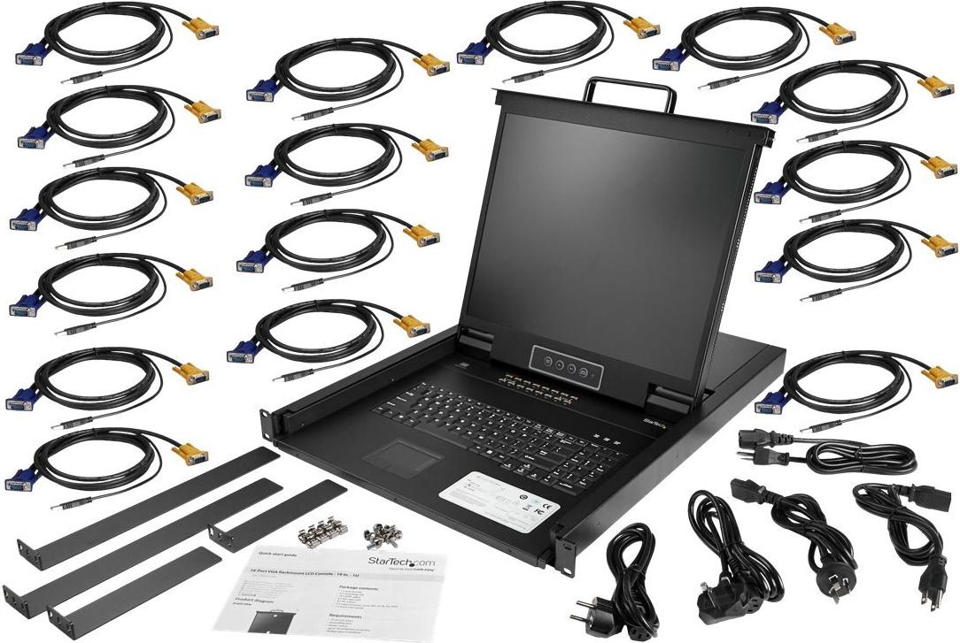 StarTech.com RKCONS1916K KVM-Konsole 19" 16 Anschlüsse 1280 x 1024 VGA Schwarz