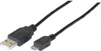 Micro USB Kabel für Smartphones und Tablets , 3.0 m Micro USB Kabel, schwarz (EXC149693)