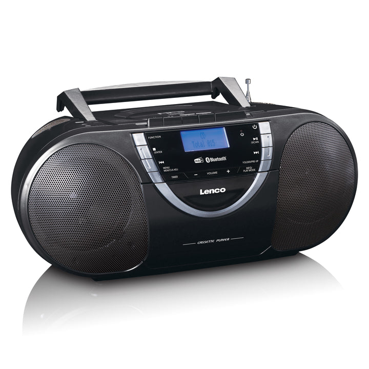 Lenco SCD-6900 Ghettoblaster CD-Player 8 Watt Bluetooth DAB+ Schwarz, Silber