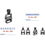 trodat Datumstempel Professional 4.0 5440/L, blau/rot Gehäuse: gebürsteter Edelstahl, Farbe Griffkappe: schwarz - 1 Stück (121369)