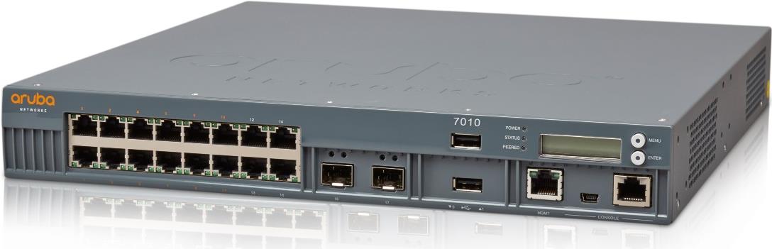 HPE Aruba 7010 (RW) 16p 150W PoE+ 10/100/1000BASE-T 1G BASE-X SFP 32 AP and 2K Clients Controller (JW678A)