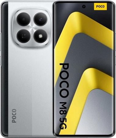 Xiaomi POCO M8 5G Smartphone 8 GB RAM 256 GB Silber 6,77" AMOLED 5G Dual-SIM