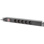 Lanberg PDU 19" LANBERG 1U 16A 2M 5X SCHUKO OUTLETS BLACK (PDU-05F-0200-BK)