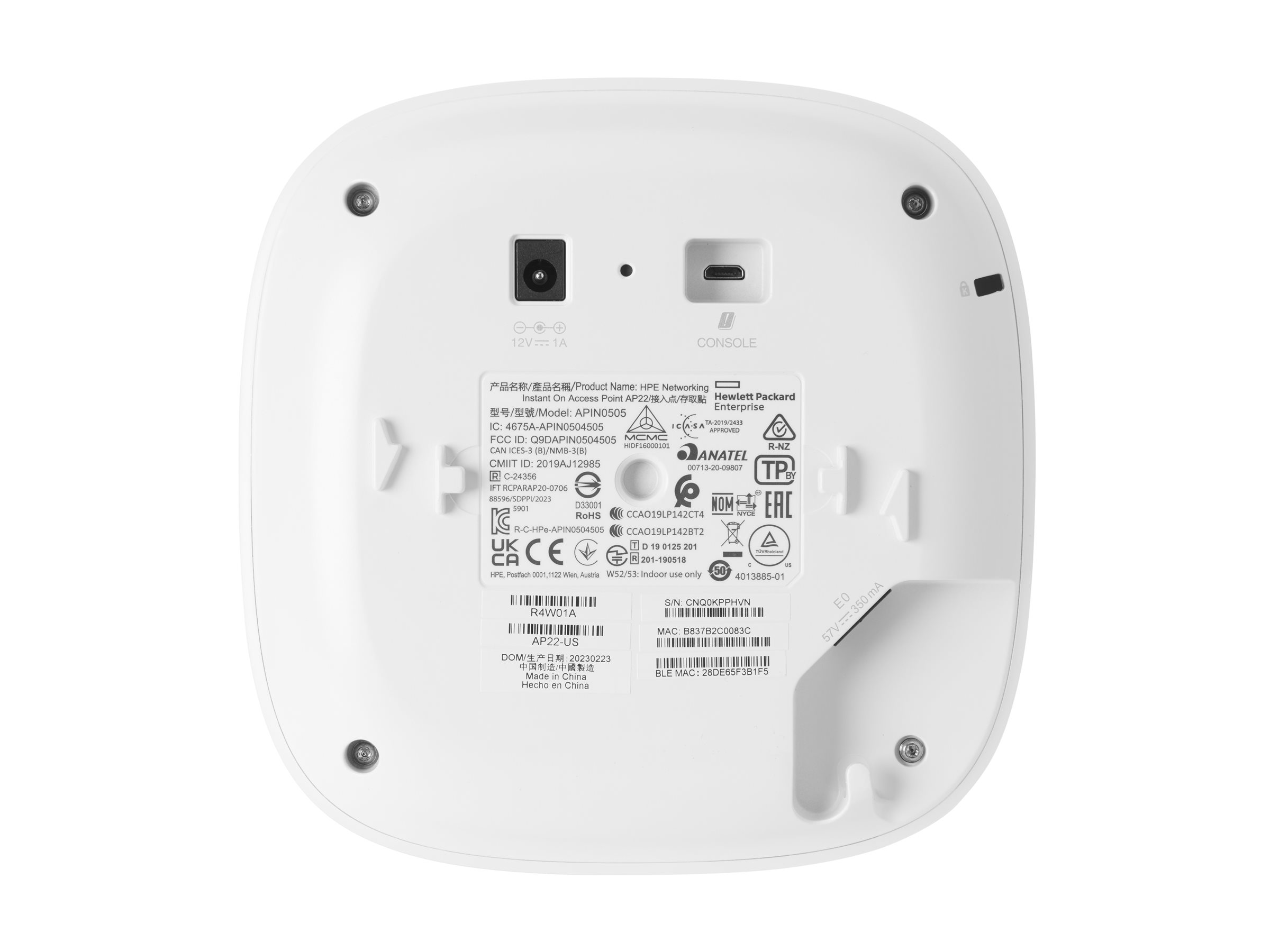 HPE Networking Instant On AP22 Accesspoint Wi-Fi 6 1,2 Gbit/s Weiß