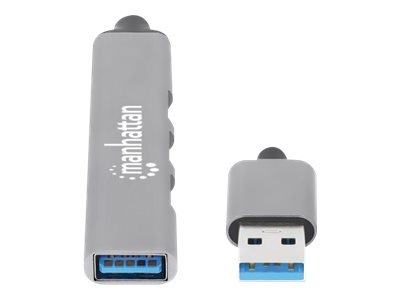 Manhattan 168427 USB-Hub 4-Port USB 3.2 Gen 1 Aluminium Space-grau