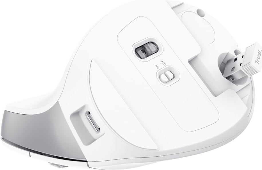Trust Bayo II Vertikale Ergonomische Maus 6 Tasten Kabellos 2,4 GHz Weiß