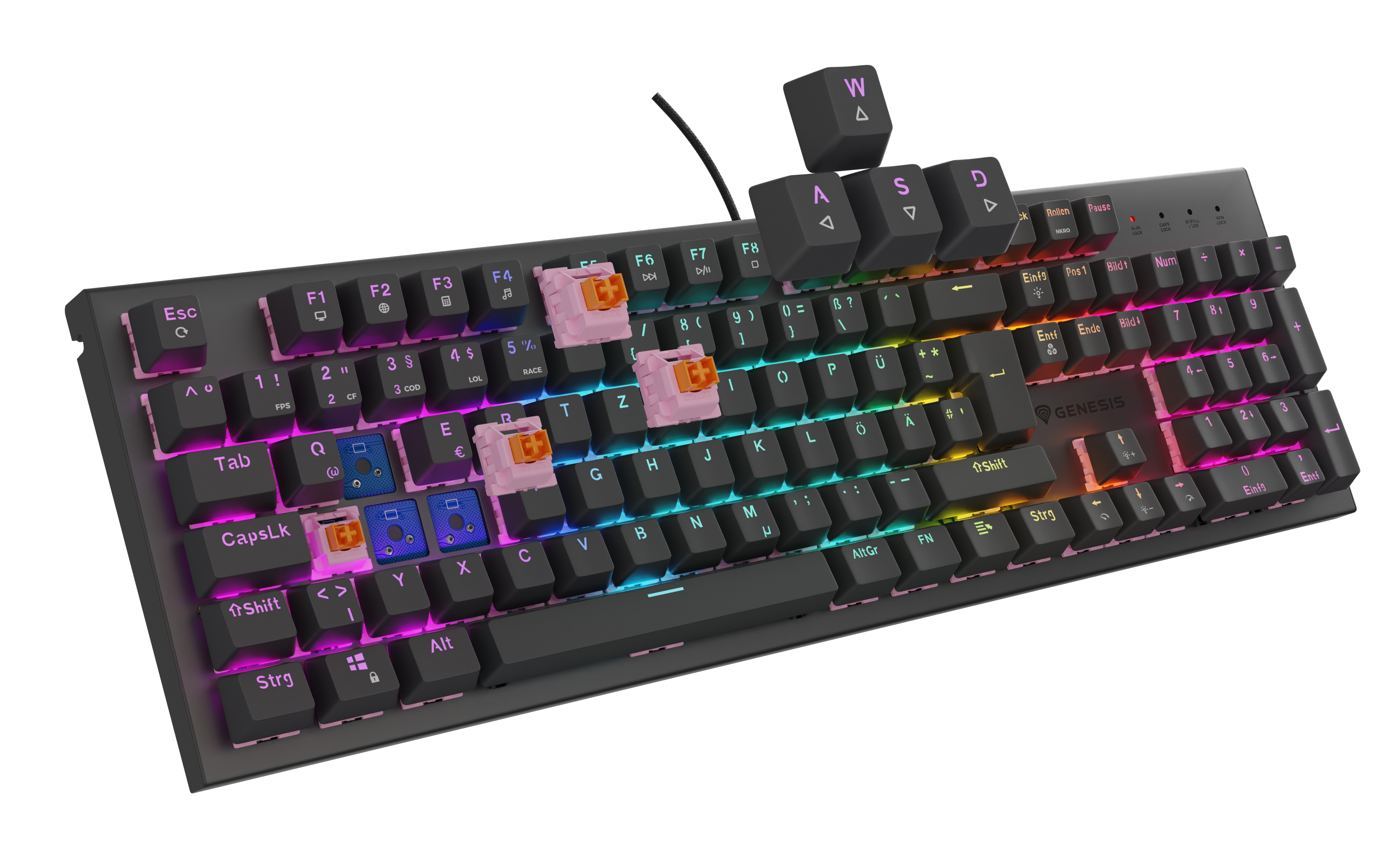 Genesis THOR 303 silent Mechanische Tastatur QWERTZ RGB-LED Schwarz