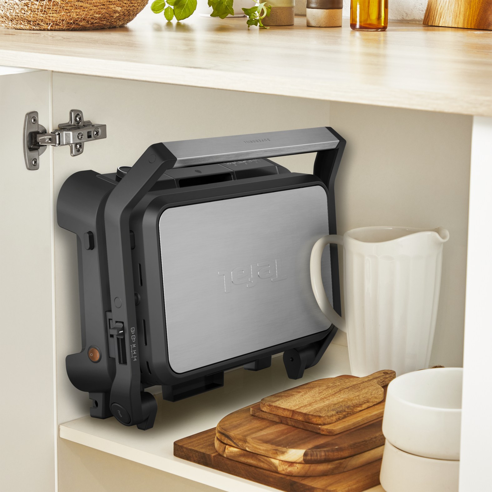 Tefal SuperGrill 3-in-1 XL Kontaktgrill GC 520 D 2000 W Schwarz, Edelstahl