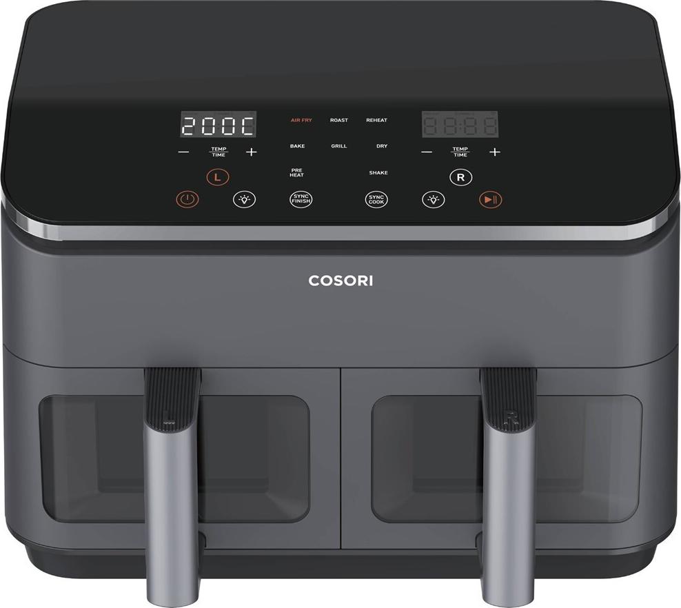 Cosori Dual Basket Chef Edition Heißluftfritteuse 8,5 l 1750 W Schwarz