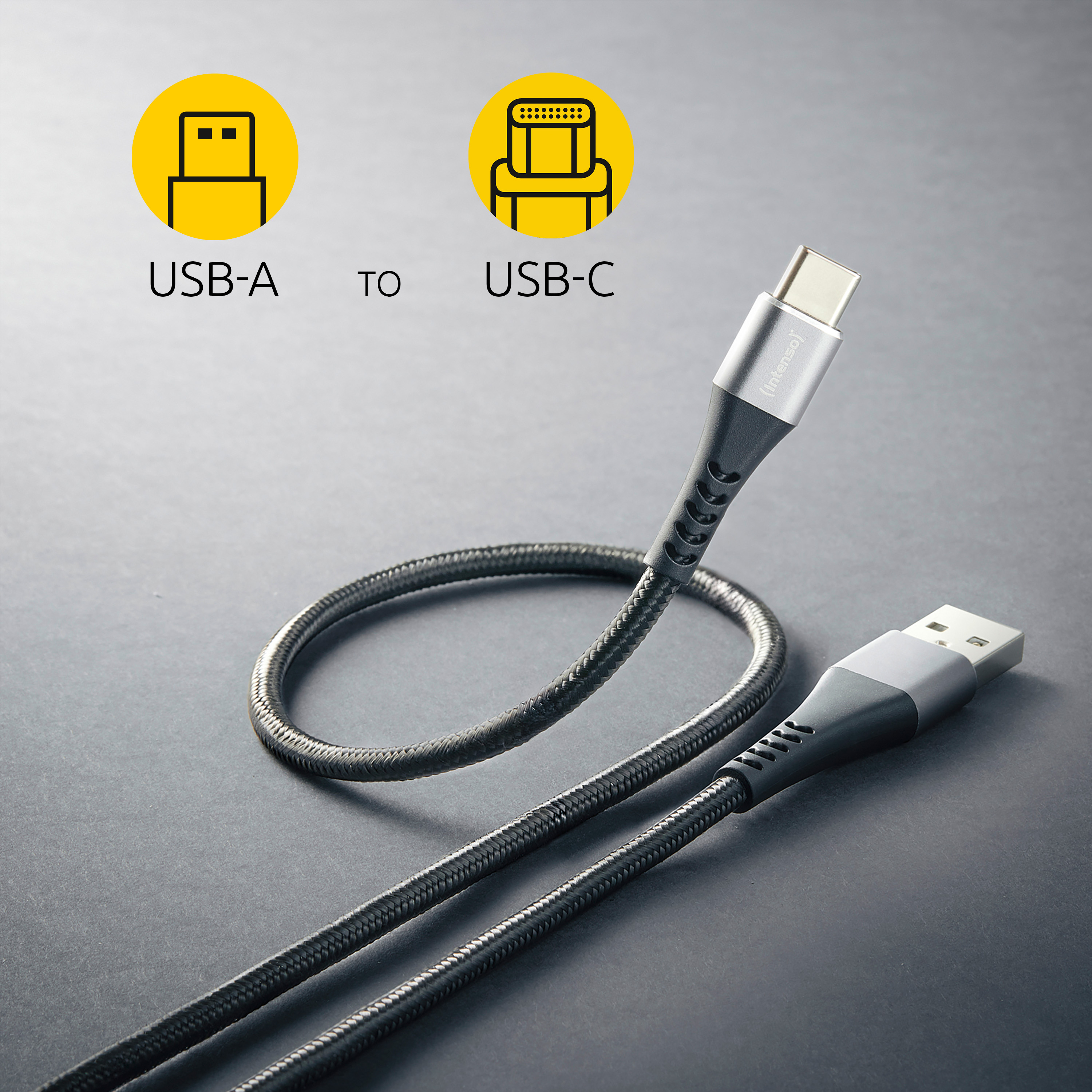 Intenso A315C Nylon USB-A auf USB-C Kabel 1,5 m Schwarz