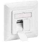 Wentronic Goobay CAT 6a Unterputzdose (UP), Weiß, Weiß - 2x RJ45 Netzwerkdose, geschirmt (68721)
